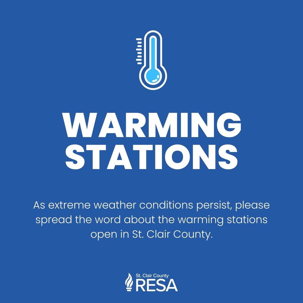 Warming Stations: As extreme weather conditions persist, please spread the word about the waming stations open in St. Clair County.