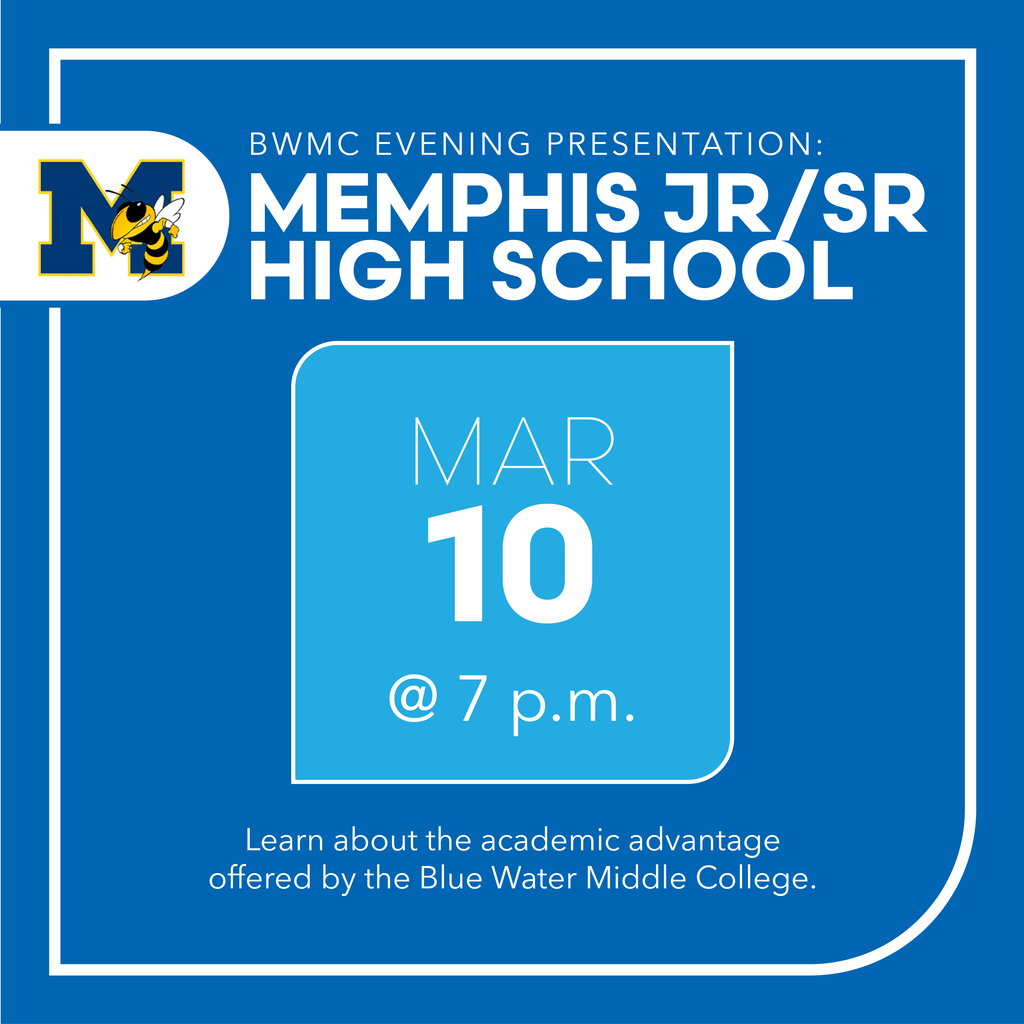 BWMC evening presentation at Memphis Jr/Sr high school on March 10th, 2026 at 7pm