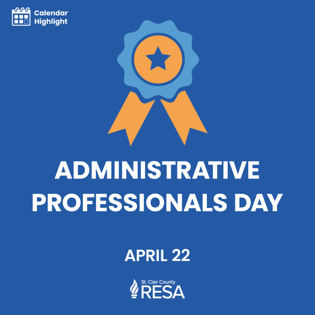 Star badge icon with text that reads, "Administrative Professionals Day. April 22."