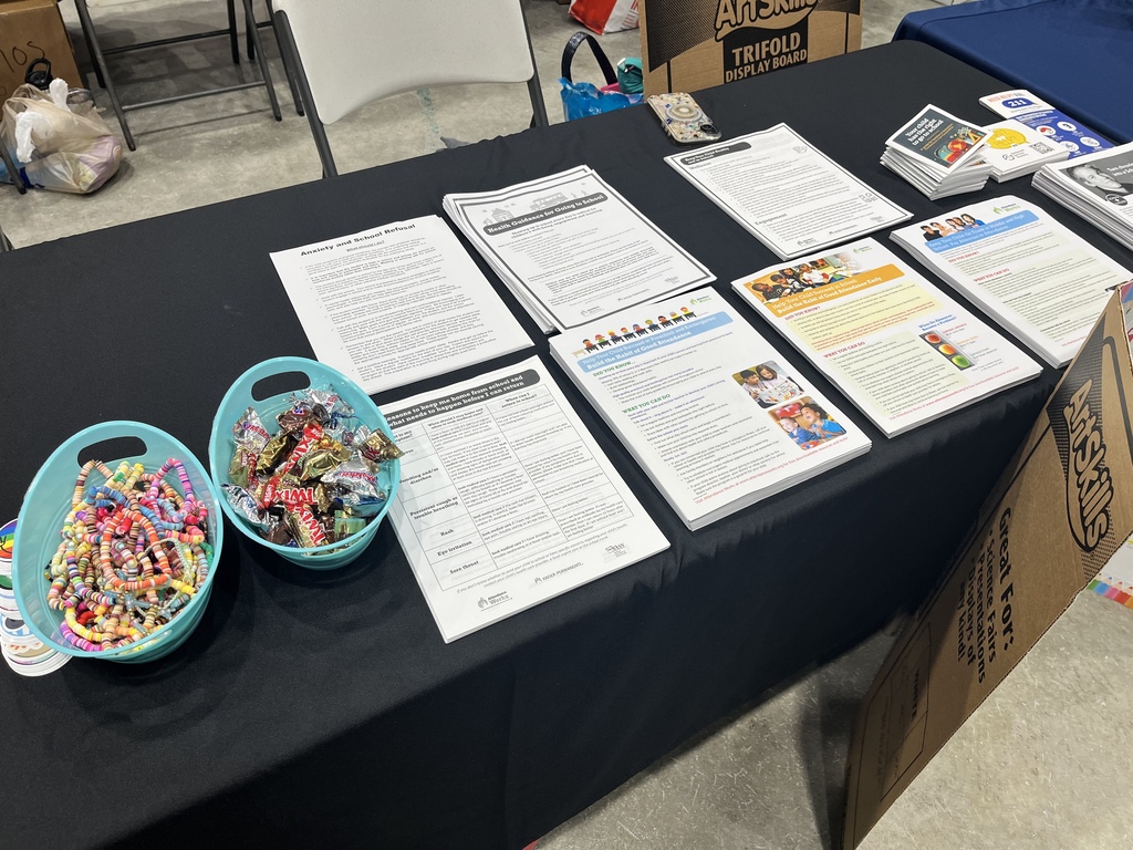 Family print resources displayed on a table