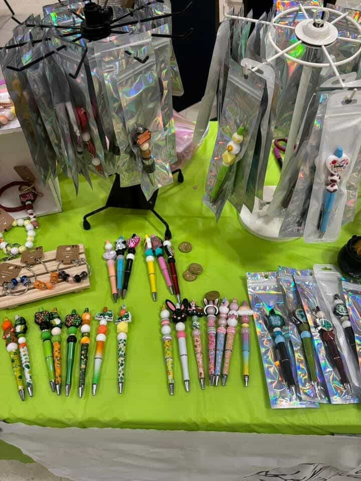 Colorful beaded pens