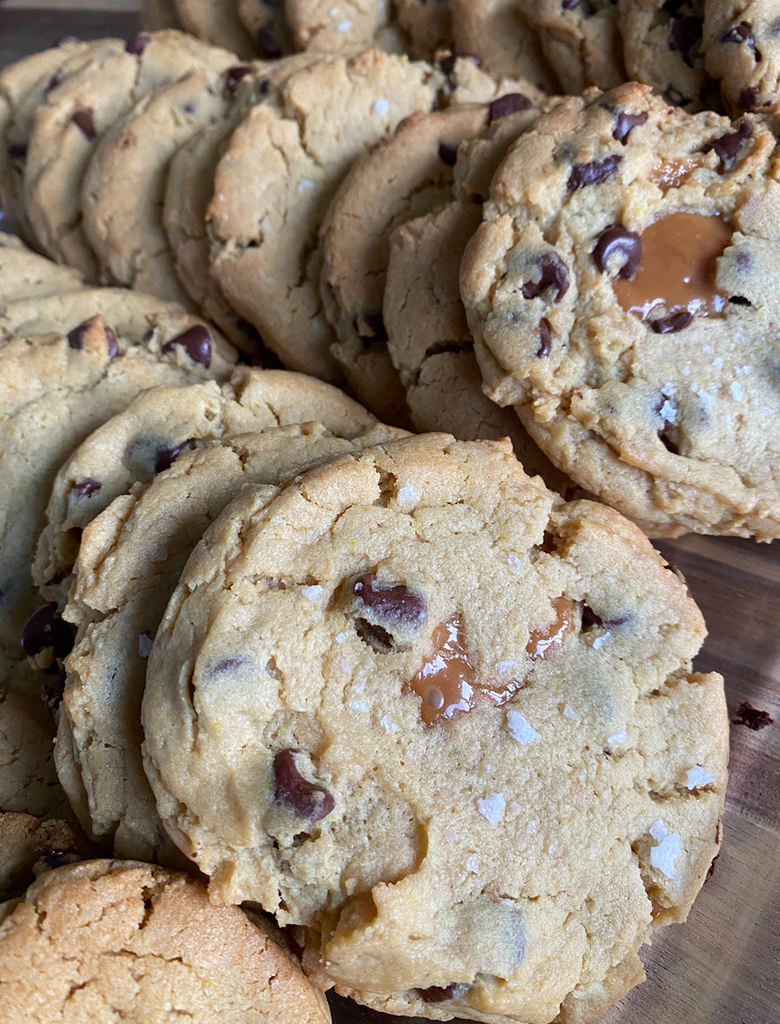 Salted chocolate caramel cookies