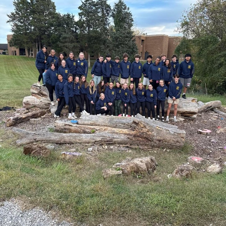 8th graders wearing their 8th grade sweatshirts on retreat