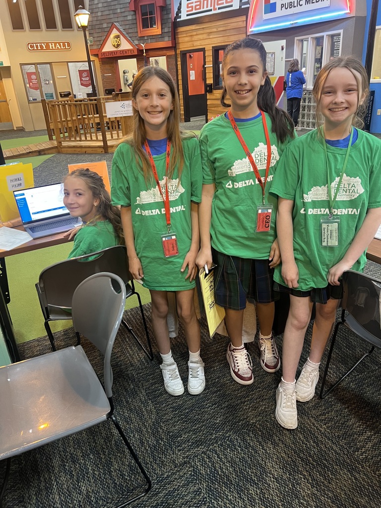St Edward's 5th Grade students - girls taking a picture at the center