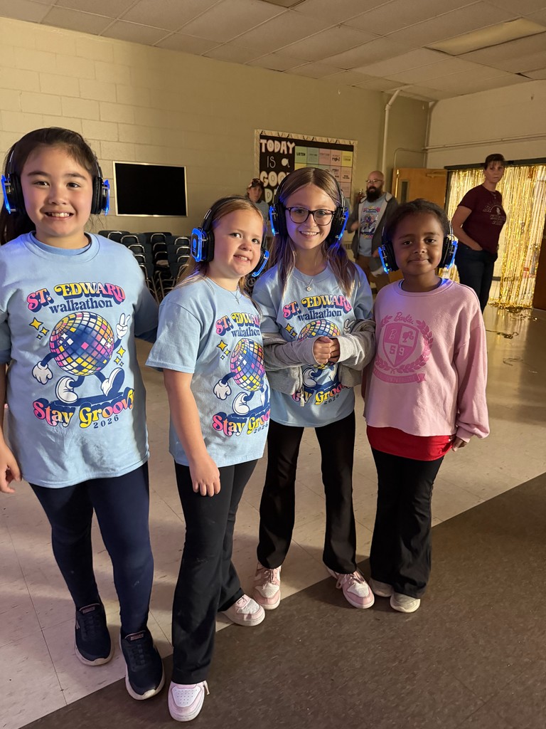 Students wearing headphones during the silent disco.