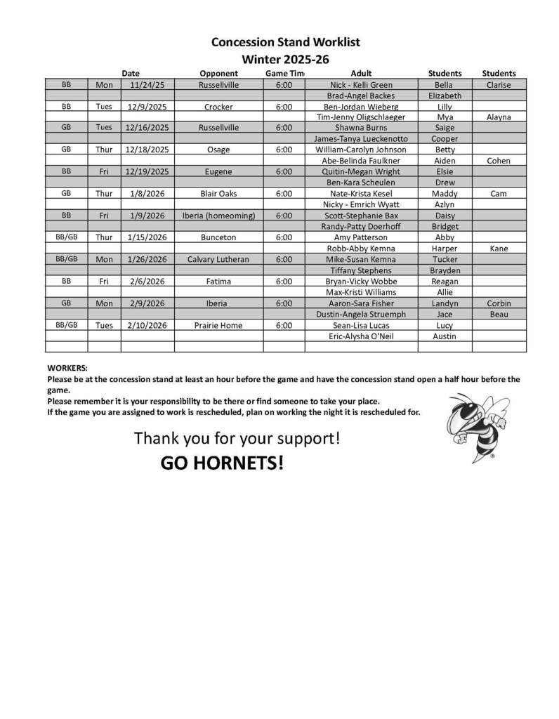 winter work list