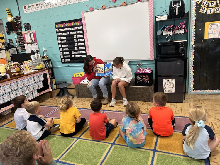 students reading