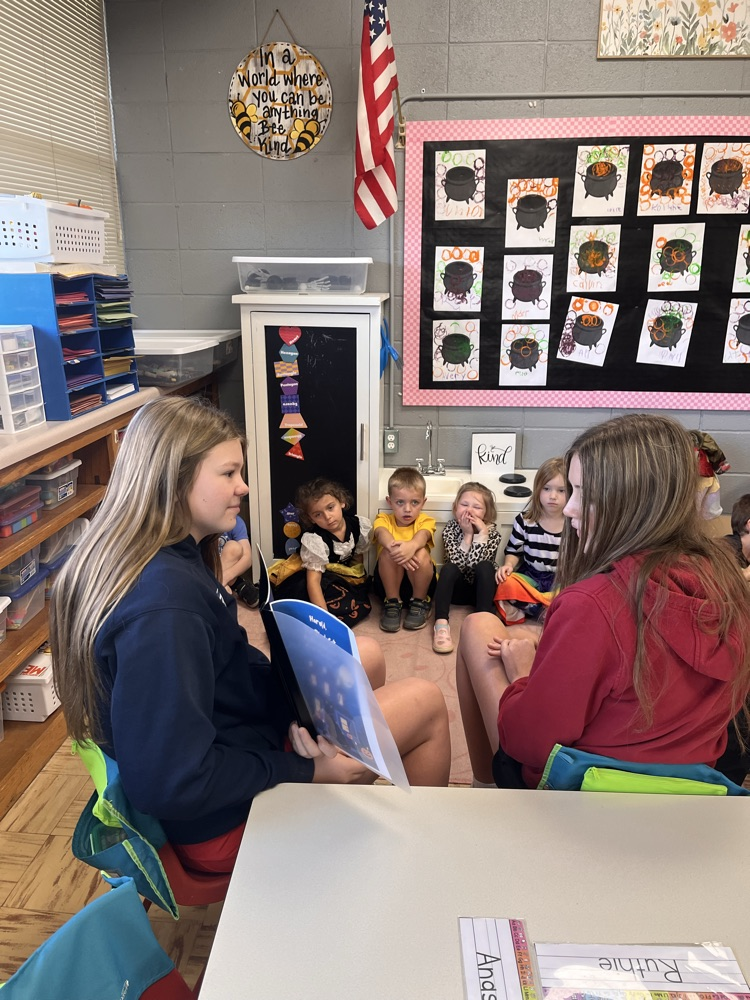 students reading