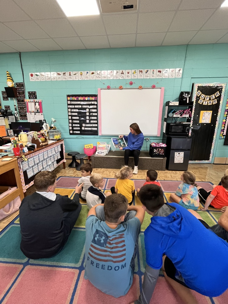 students reading