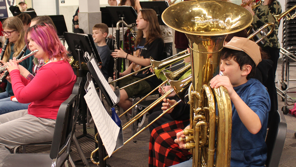 jazz band students from the middle school