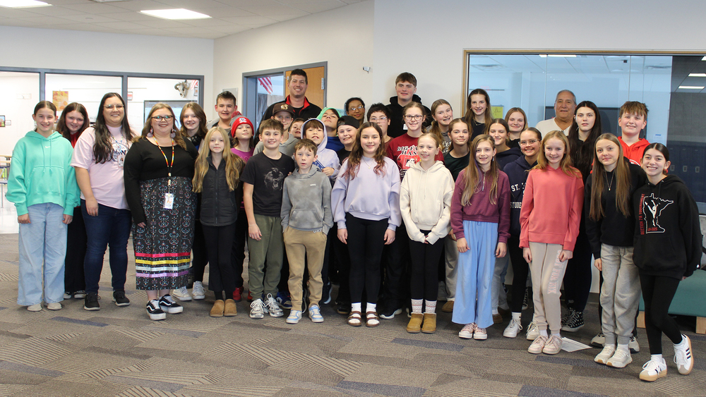 students and adults who worked on the project