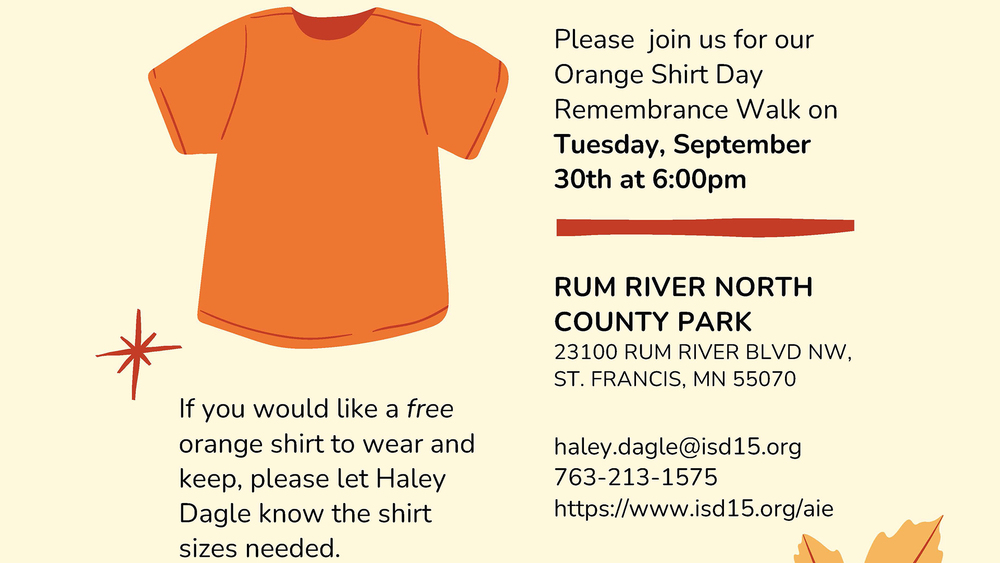 Orange Shirt Walk Day flyer
