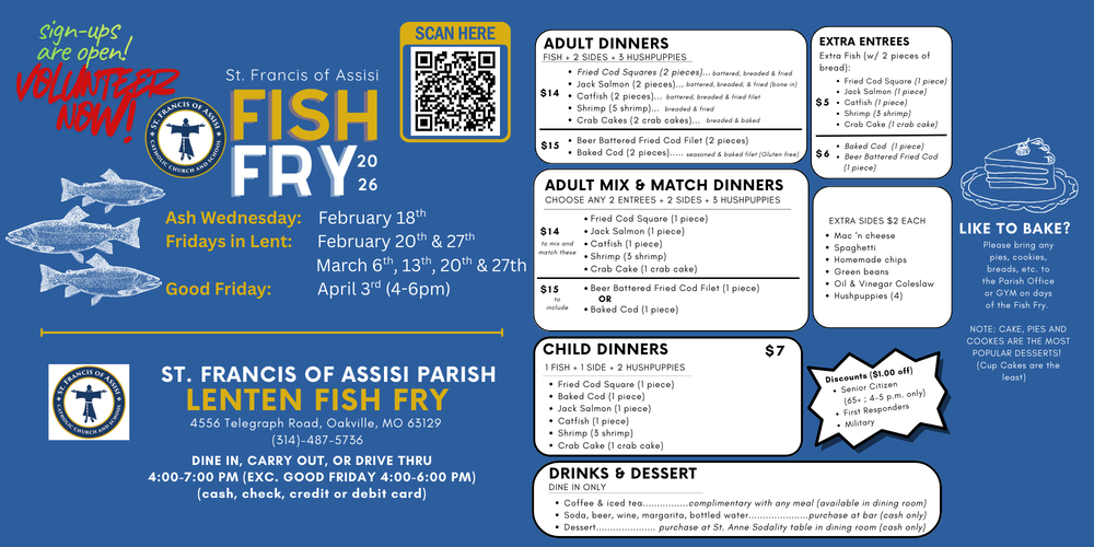2026 Fish Fry Menu 
