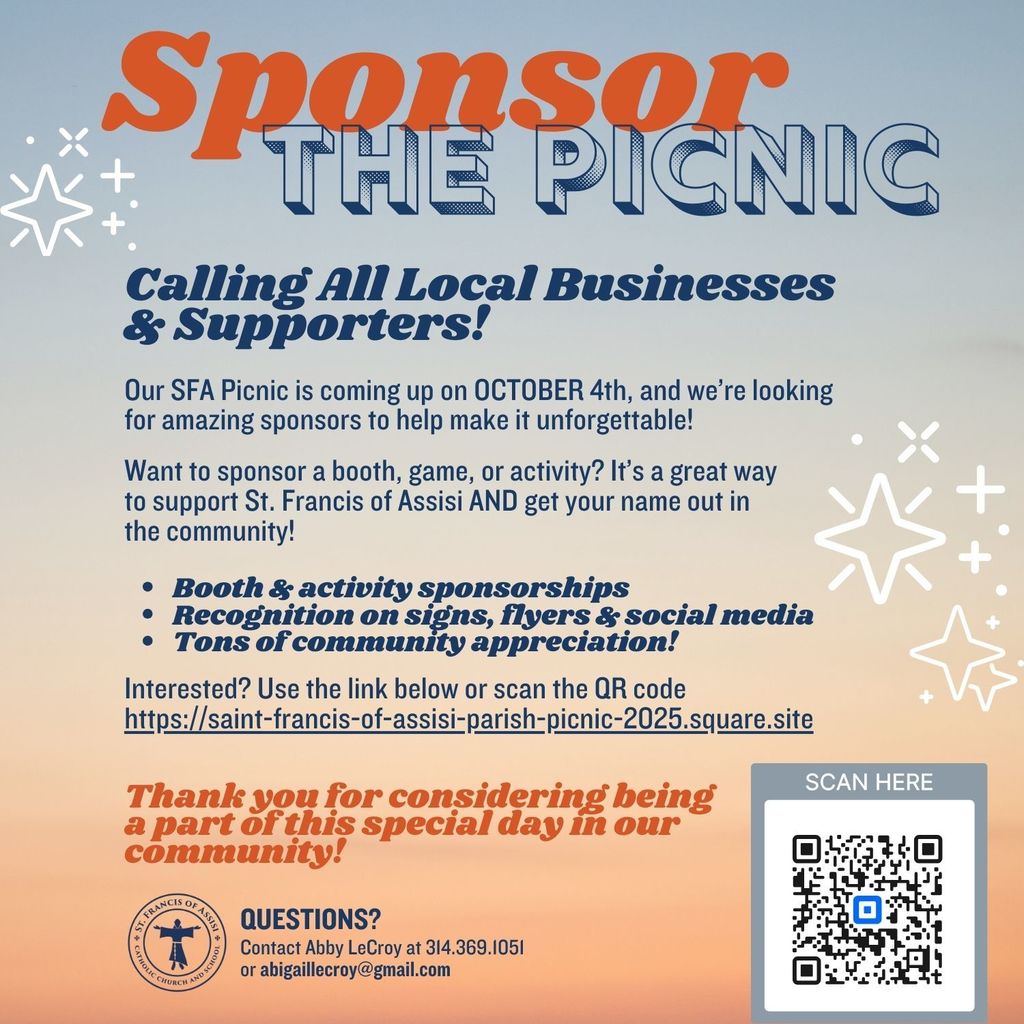 2025 Parish Picnic Sponsorship ad 