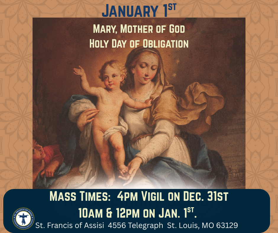 Mary, Mother of God Mass Times 