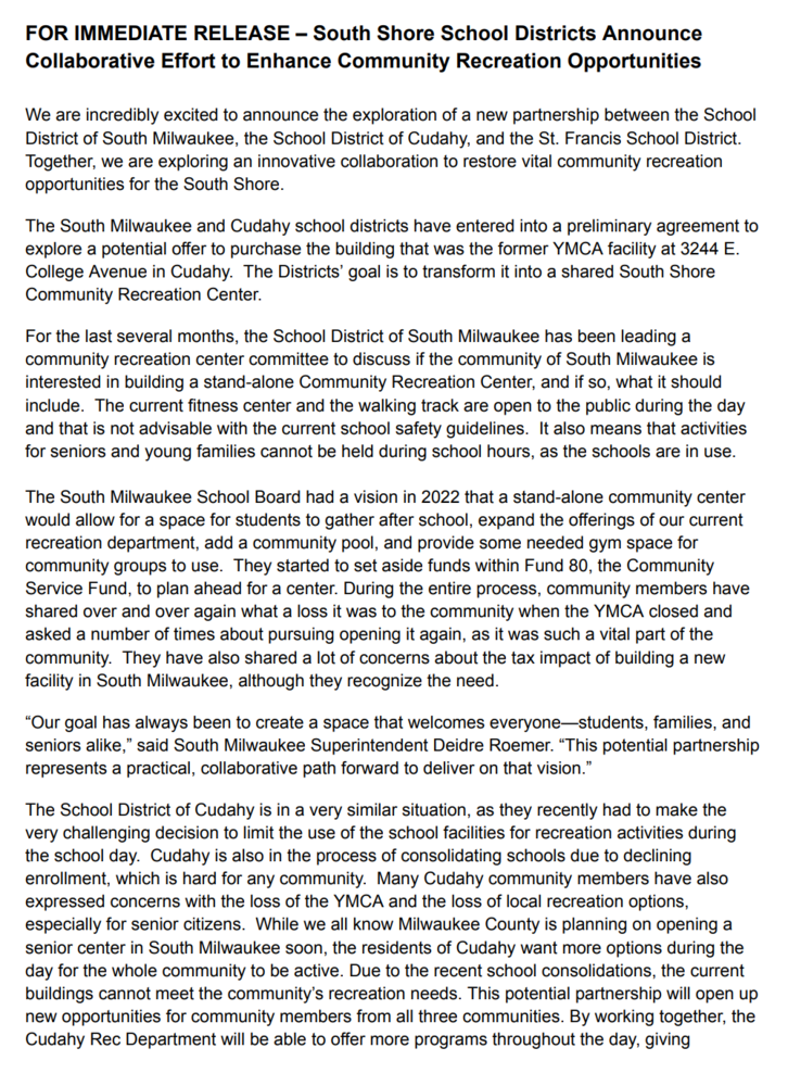 South Shore Community Rec