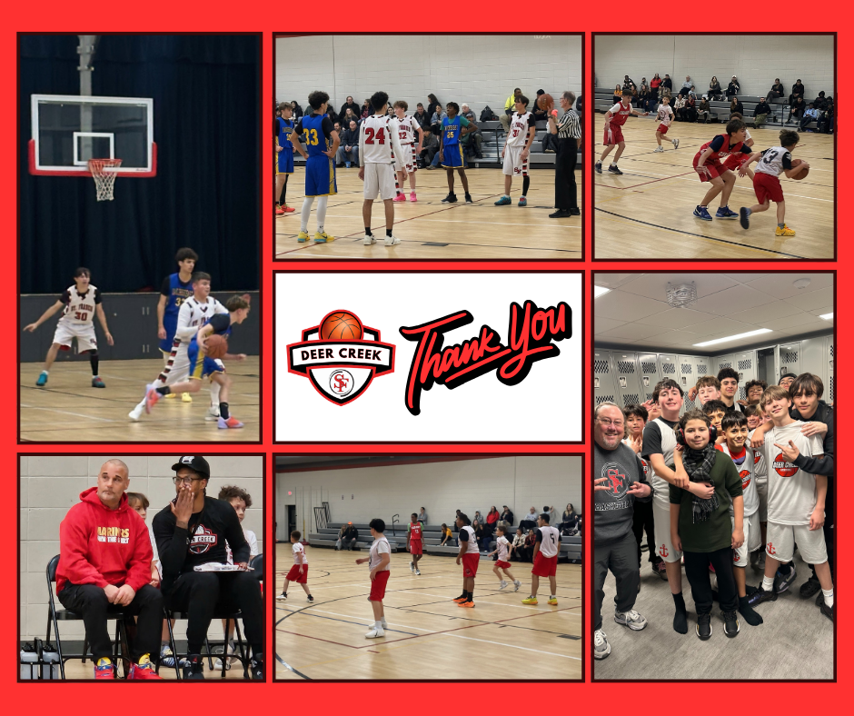 Collage of the Deer Creek Basketball Season photos. 
