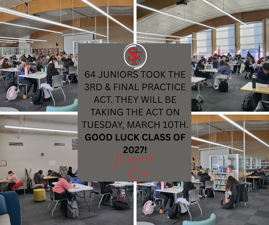 Collage of High School Students taking the practice ACT. 