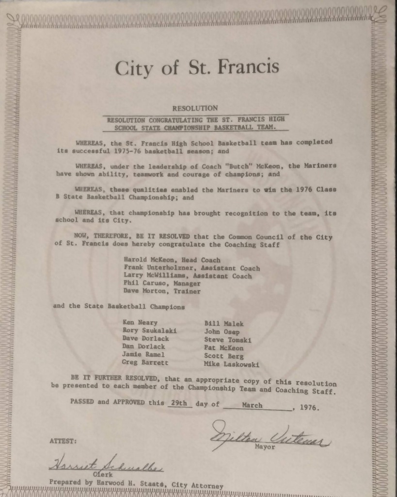 75-76 Boys Basketball State Championship