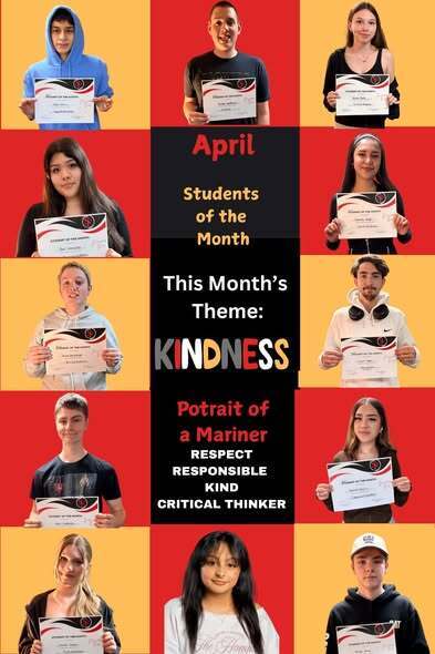 collage of students of the month for April