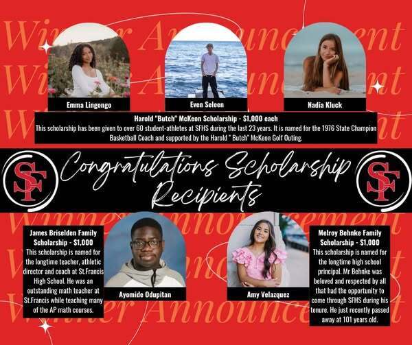 Collage of Schoilarship recipiens from last Wednesday's Senior awards program
