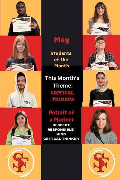 Collage of the May Students of the Month. 