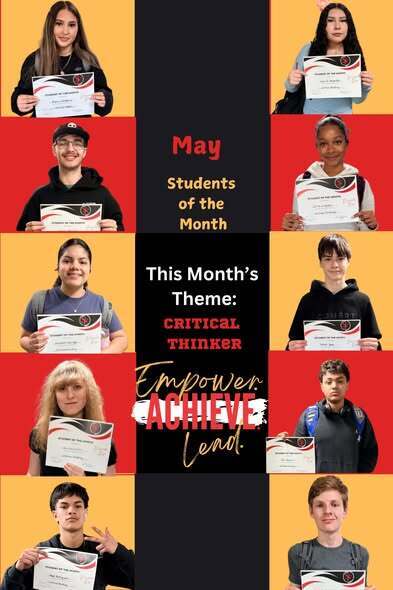 Collage of the May Students of the Month. 