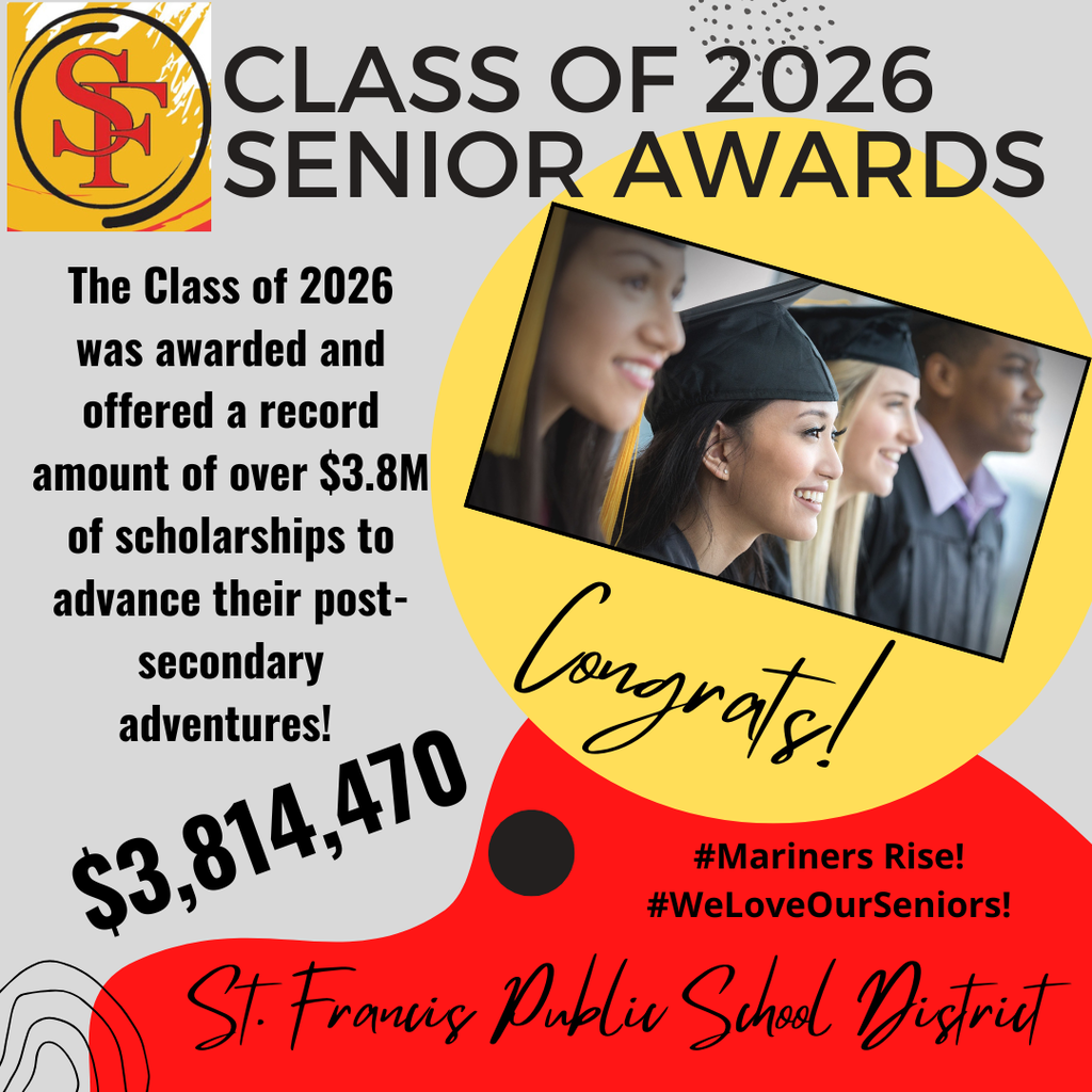 Graphic stating the Class of 2026 Senior Awards totaled over $3.8M in scholarships.