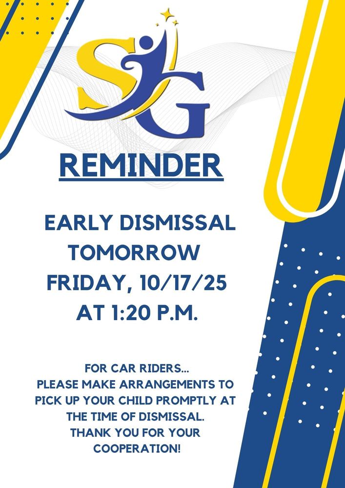 Early Dismissal Reminder