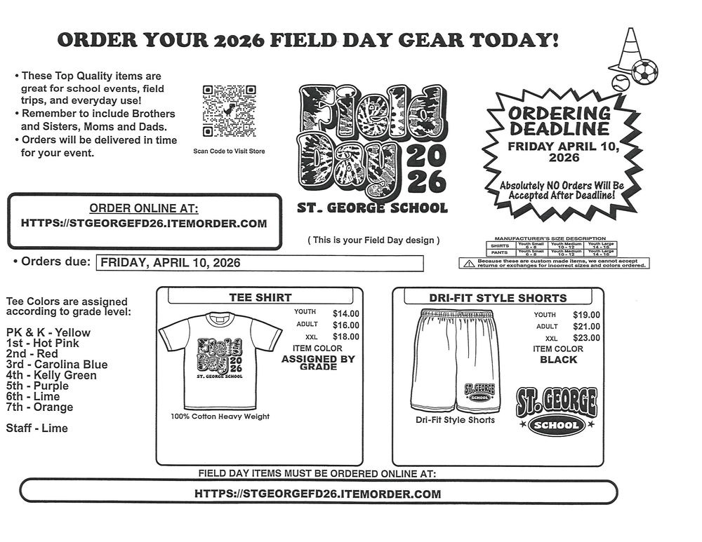 Field Day Shirt Orders 2026