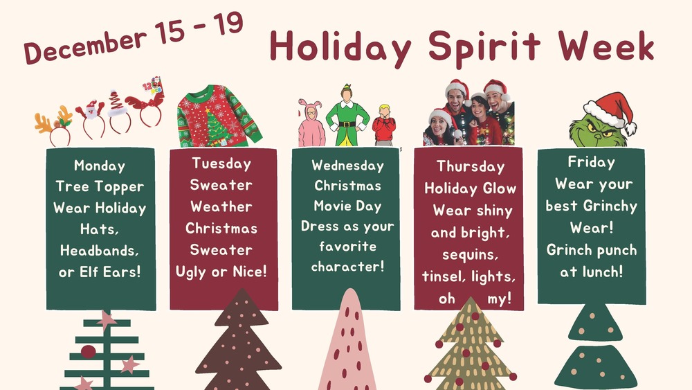 Spirit Week 12/15-12/19