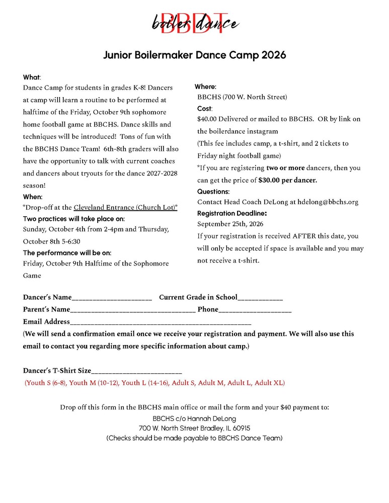 BBCHS Dance Camp