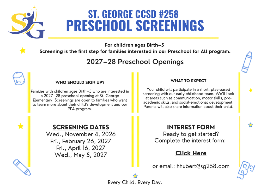 St. George Preschool Screenings