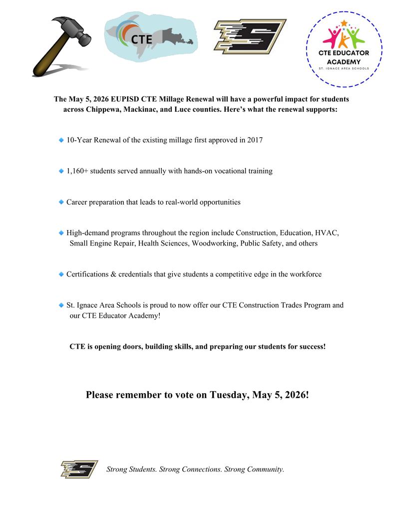 EUPISD CTE Millage Renewal