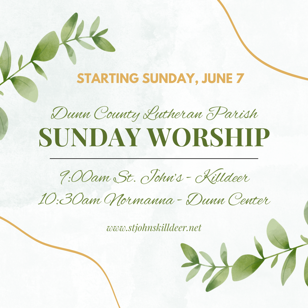 Summer worship times