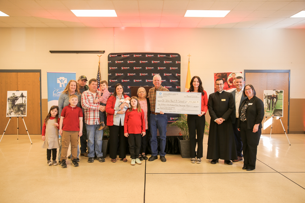 check presentation at endowment announcement