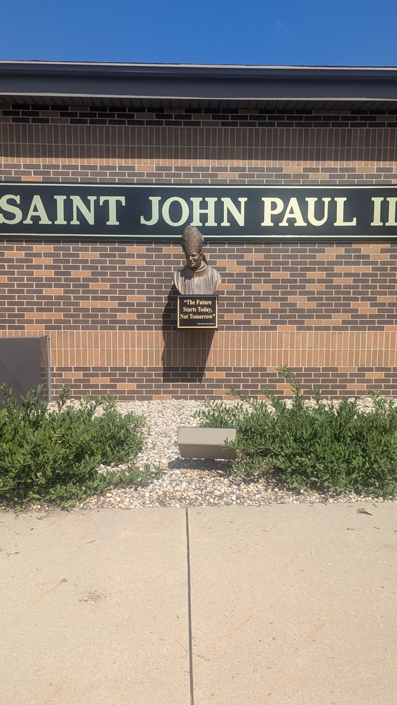 We are excited to welcome students back! Please continue the tradition of taking a picture of your child in front of St. John Paul II and maybe sharing it on social media with #StJPIItraditions