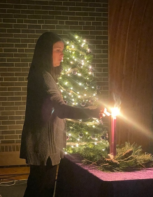Lighting the Peace candle