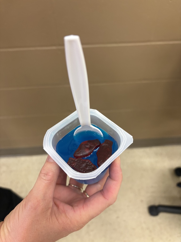 blue jello snack