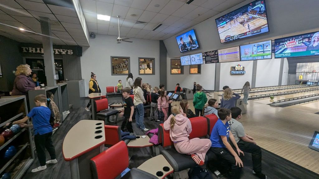 students bowling