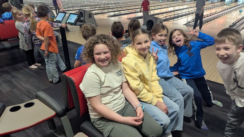 students bowling
