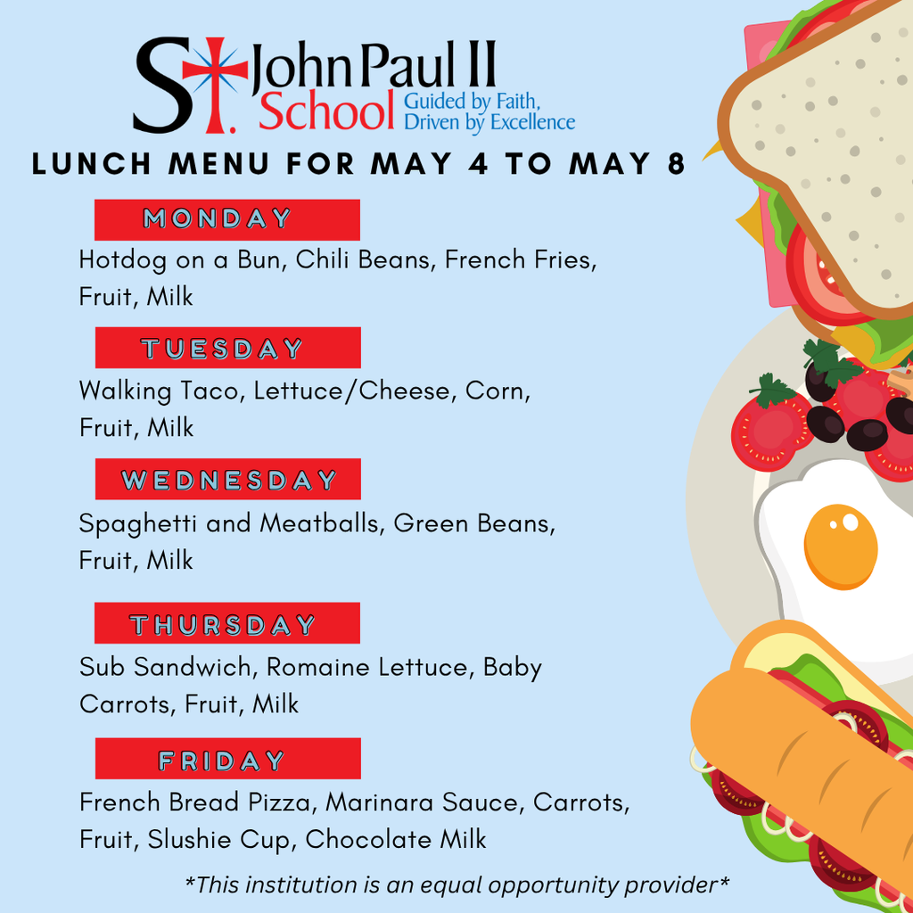 Lunch menu