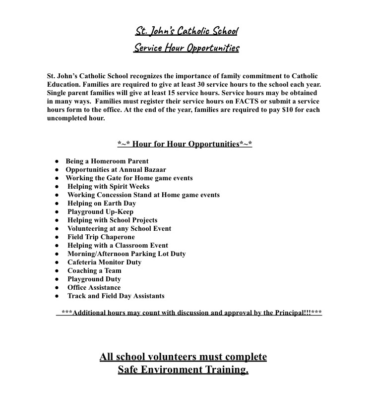 service hours