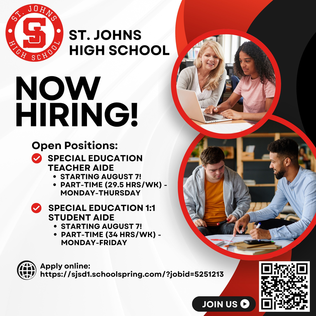 Job Openings SJHS Aides