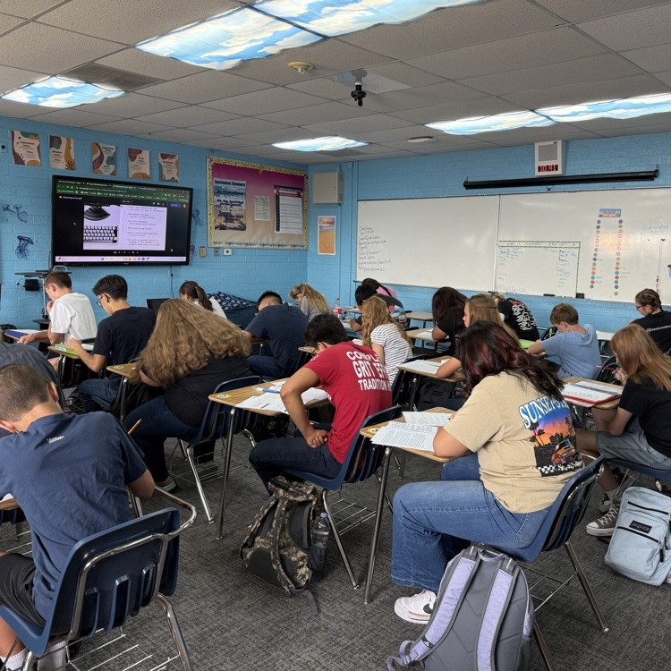 Freshmen are working hard learning qualities of a personal narrative.