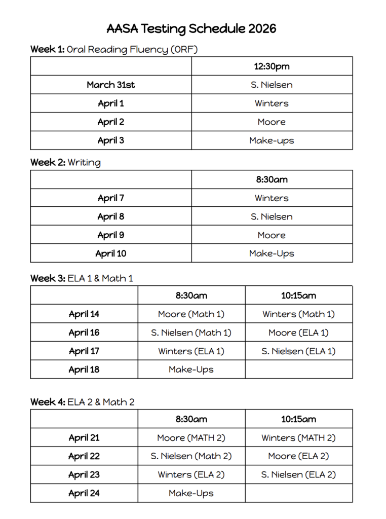 AASA Schedule
