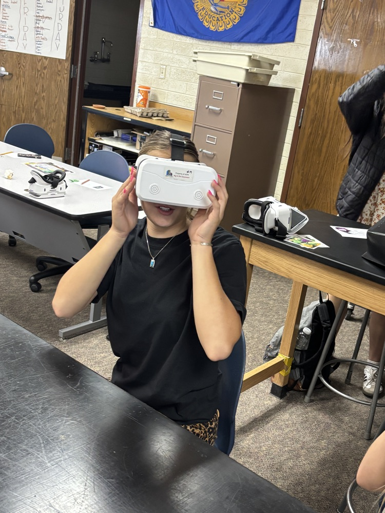 student with goggles