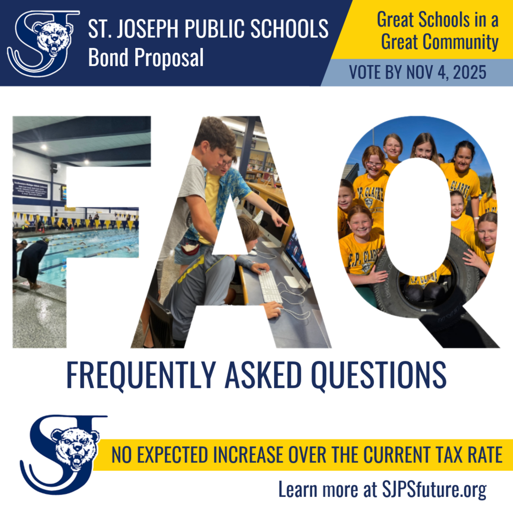 Do you have questions about the bond proposal and what it means for our community? We have the answers to the most common questions on our FAQ page! Check it out here: sjpsfuture.org