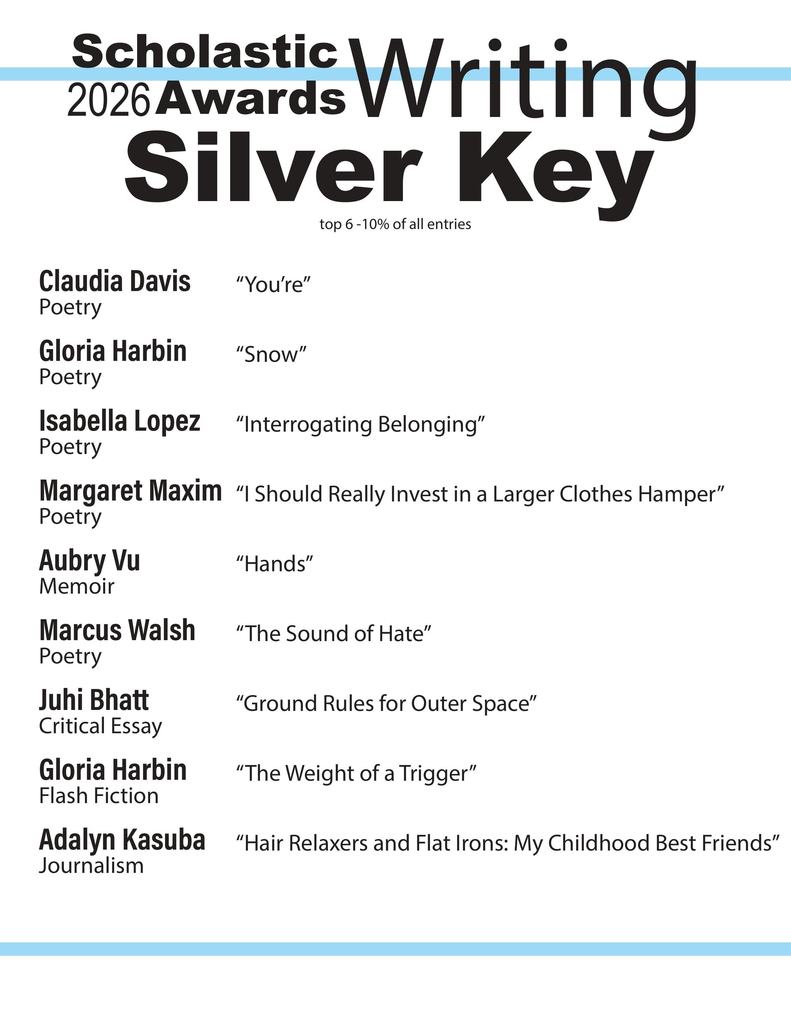 Scholastic Silver Key Writing Award Winners