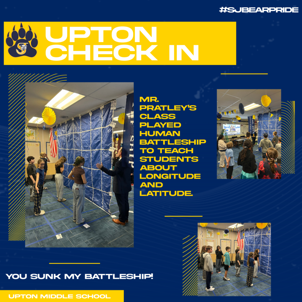 Pictures of students in Mr. Pratley's class playing human battleship.